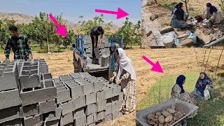 Helping the garden owner moving blocks making Mom and Zeinab happy and more