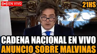 🔴CADENA NACIONAL DE MILEI POR MALVINAS EN VIVO ¡ANUNCIO HISTÓRICO!