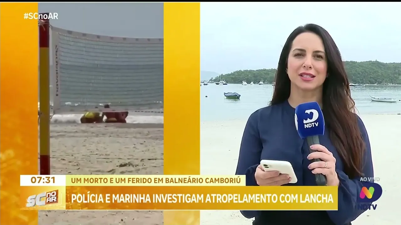 Lancha atropela nadadores e deixa um morto e um ferido em Balneário Camboriú