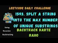 1593 Split a String Into the Max Number of Unique Substrings LeetCode Daily Challenge Codefod