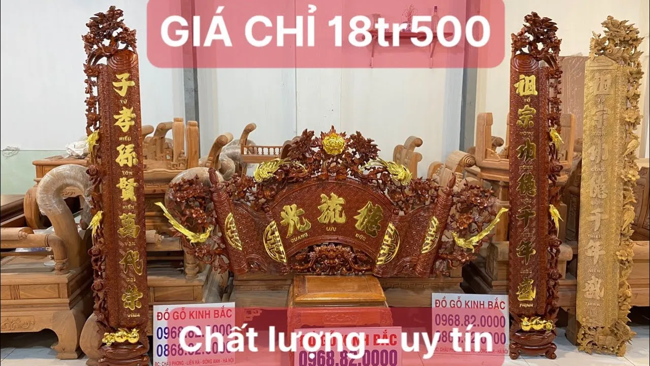 BÁO GIÁ : BỘ CUỐN THƯ CÂU ĐỐI MAI HOÁ LONG GỖ GỤ LÀO - HÀNG KỸ - giá 18tr500