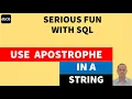 Use apostrophe in a string Use single-quote in a string