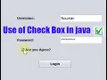 Use of Check Box In Java GUI Log In Simple Form Java GUI Urdu Hindi Tutorial 4