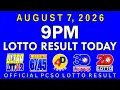 9pm Lotto Result Today August 7 2026 PCSO