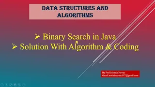 Binary Search in java by Prof Mohsin