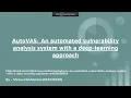 AutoVAS Automated Vulnerability System using Deep Learning Approach
