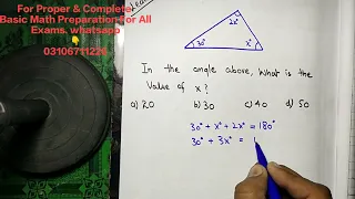 How To Find Unknown Angle||Basic Math For A Exams||Geomtry||