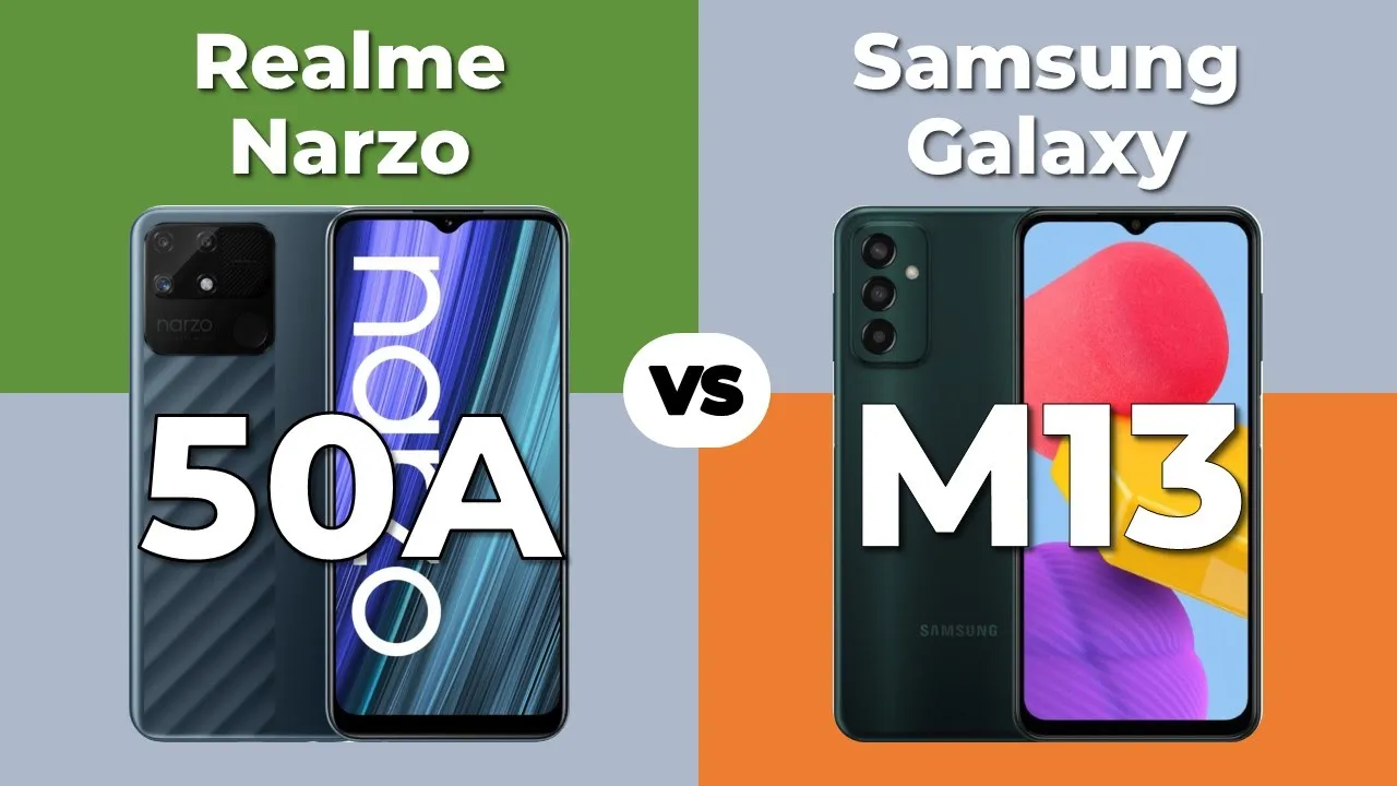 Samsung M13 vs Realme Narzo 50A : Smartphone Specs Comparison | Samsung Galaxy vs Realme 2022