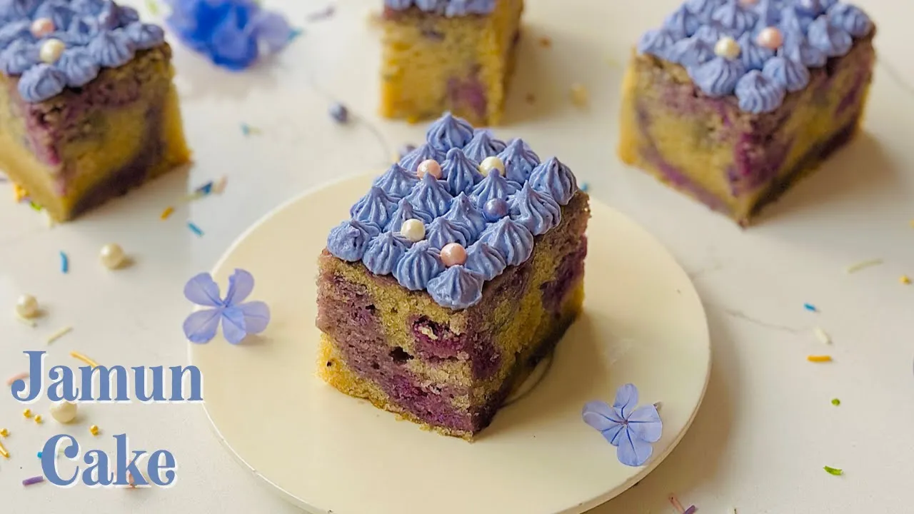 Jamun White Chocolate Cake   Eggless Jamun Cake   Jamun White Choco Frosting   Flavourful Food