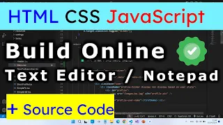 Build Text Editor Notepad with HTML CSS and JavaScript Learn Web Development Source Code