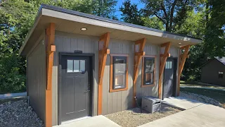 How We Turned A Shed Into The Perfect Outdoor Double Bathroom Shower House