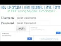 How to Create Login Attempt Limit Form in PHP using MySQL Database With Source Code