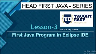 Head First Java Lesson 3 First Java Program in Eclipse IDE