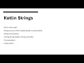 Kotlin Tutorial for Beginners Step-by-Step Guide Episode 5 - Strings