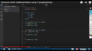 Dynamic stack implementation using C programming