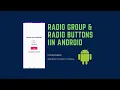 Radio Buttons Radio Groups - Android Studio Tutorial Android tutorial Coding Coding