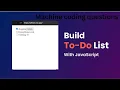 TODO App in ReactJs Machine Coding Interview Round Frontend Interview Questions Javascript