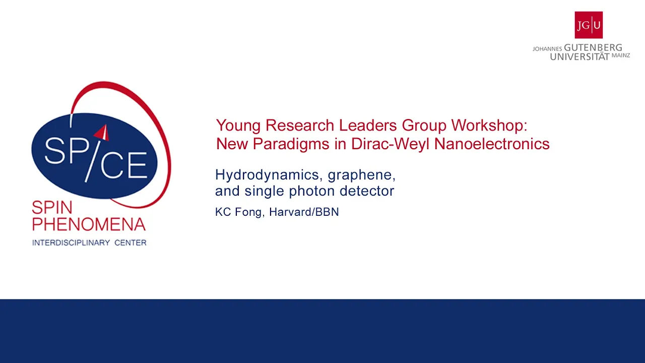 SPICE Young Research Leaders 2016 - KC Fong - Hydrodynamics, graphene, and single photon detector