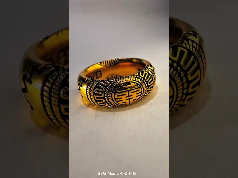 Black Gold Auspicious Ring 🔥 999 Pure Gold Luxury Craftsmanship #Shorts #trending