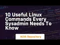 10 useful linux commands every sysadmin needs to know