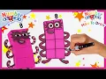How to draw Numberblock Eight FUN Drawing Tutorial for Kids Numberblocks