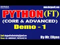 PYTHON Fast Track tutorials Demo - 1 by Mr Eliyas On 11-03-2026 8AM IST