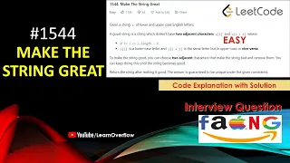Make The String Great LeetCode 1544 Java LearnOverflow