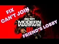 Call of Duty MW3 - Cannot Join Friend or Any Lobby