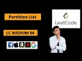 Partition List Leetcode Medium 86 Two Pointer Approach Stack
