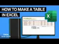 How To Make A Table In Excel