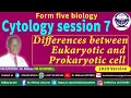 Form five biology Cytology session 7 Differences between prokaryotic and Eukaryotic cell