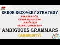 error recovery strategy ambiguous grammars