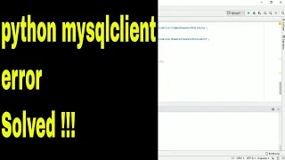 mysqlclient is showing error while installing in pycharm python problem solved