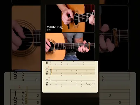 Learn White Flag | fingerstyle guitar #shorts
