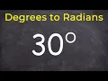 Converting degrees to radians - Math tutor online tutorial