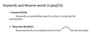All Keywords in JAVA