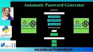 Python Random Password Generator Tkinter SQlite database