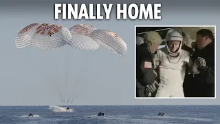 Stranded Nasa astronauts finally return to Earth after 9 months stuck in space