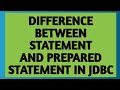 Difference Between PreparedStatement and Statement in Java JAVA JDBC