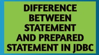 Difference Between PreparedStatement and Statement in Java JAVA JDBC