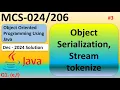 Object Serialization in Java Stream tokenize in Java Dec-2024 Question Paper Solution MCS-