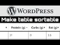 How to make sortable tables in WordPress - Full tutorial