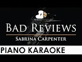 Lagu Sabrina Carpenter - Bad Reviews - Piano Karaoke Instrumental Cover with Lyrics
