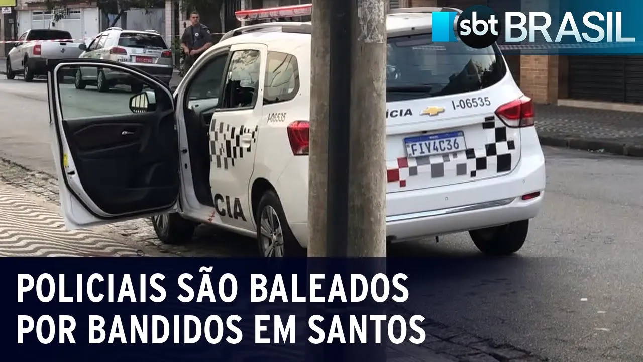 Equipe da Polícia é alvo de ataque em Santos | SBT Brasil (01/08/23)