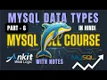 Part-6 MySQL Data Types MySQL Tutorial