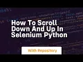 How to scroll down and up in selenium python