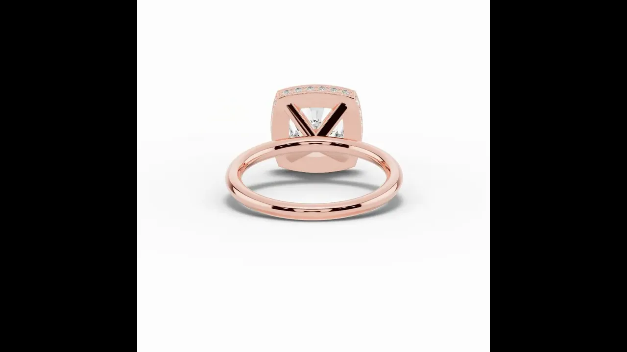 Cushion Nova Halo Engagement Ring