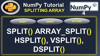 Python Numpy Tutorial Numpy Splitting Array Split Array - Split H-V Split DSplit