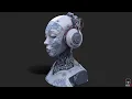 Lagu Futuristic Gheisa Head High Detail 3D model