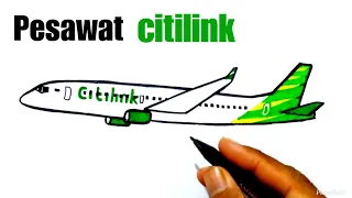 Download Pesawat Citilink, Cara Menggambar dan Mewarnai Pesawat Terbang Indonesia, kapal terbang # 331 MP3